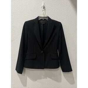 BCBG Maxazria Black And White Pinstripe Fitted Blazer Sz. XS Y2K Vintage